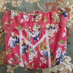 5 FOR $25 RALPH LAUREN floral and ruffle tube top